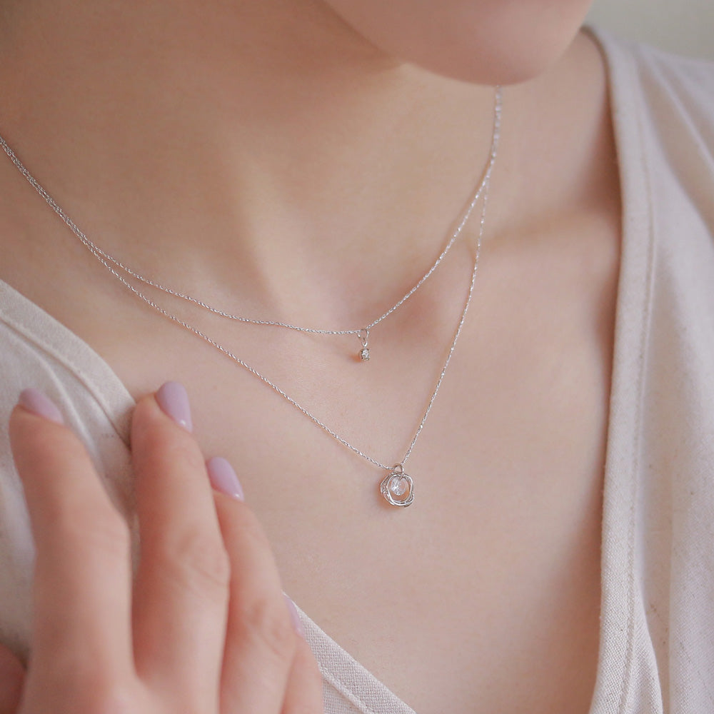 Layered Orbit Crystal Necklace