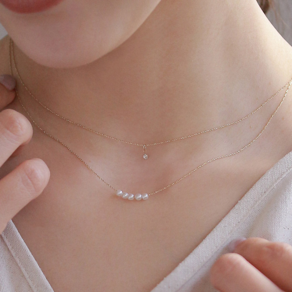 Layered Pearl Crystal Necklace