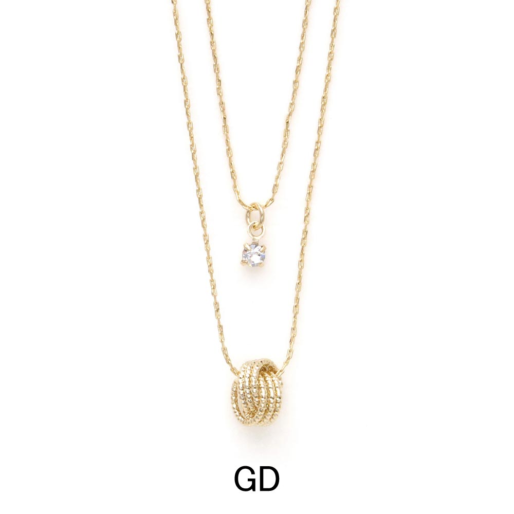 Layered Knot Crystal Necklace