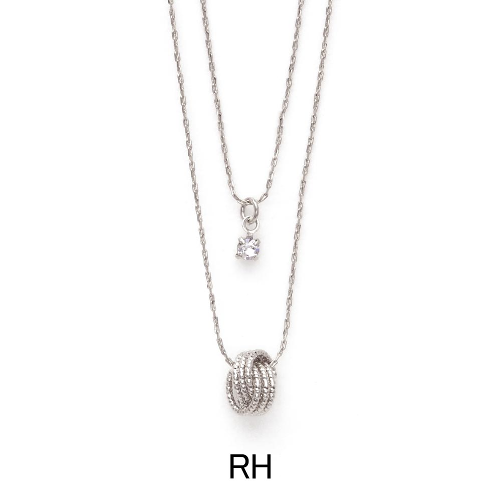 Layered Knot Crystal Necklace