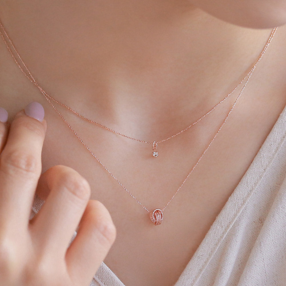 Layered Knot Crystal Necklace