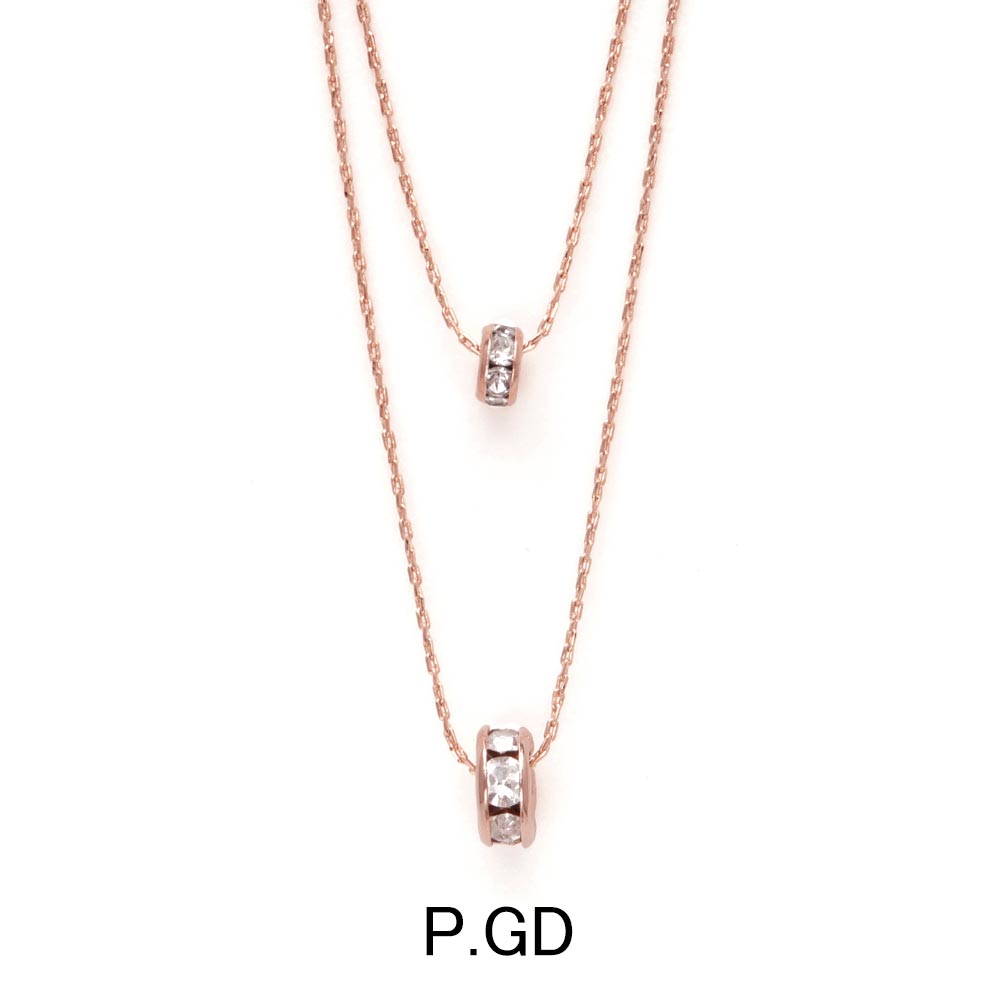 Layered Crystal Link Necklace