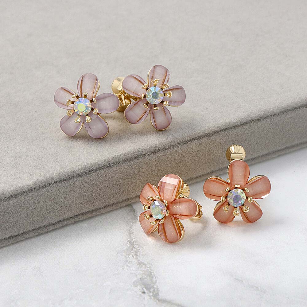 Flower Clip On Earrings