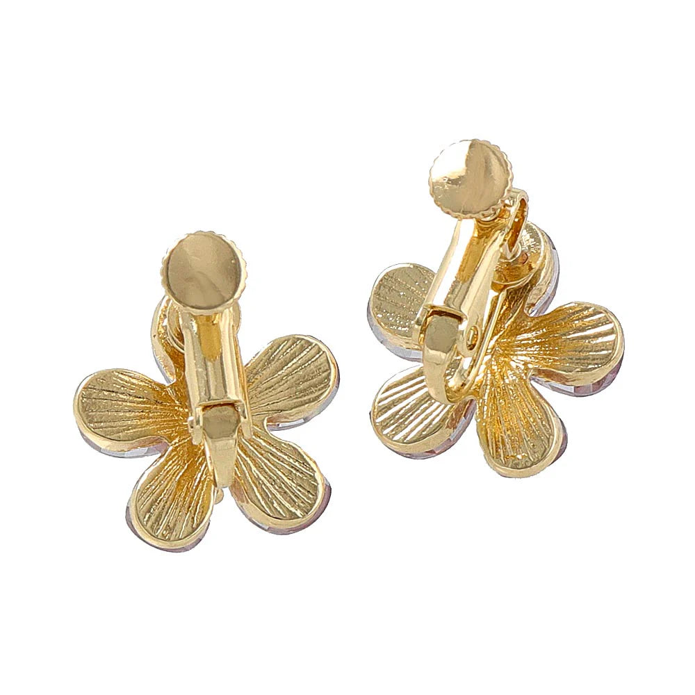 Flower Clip On Earrings
