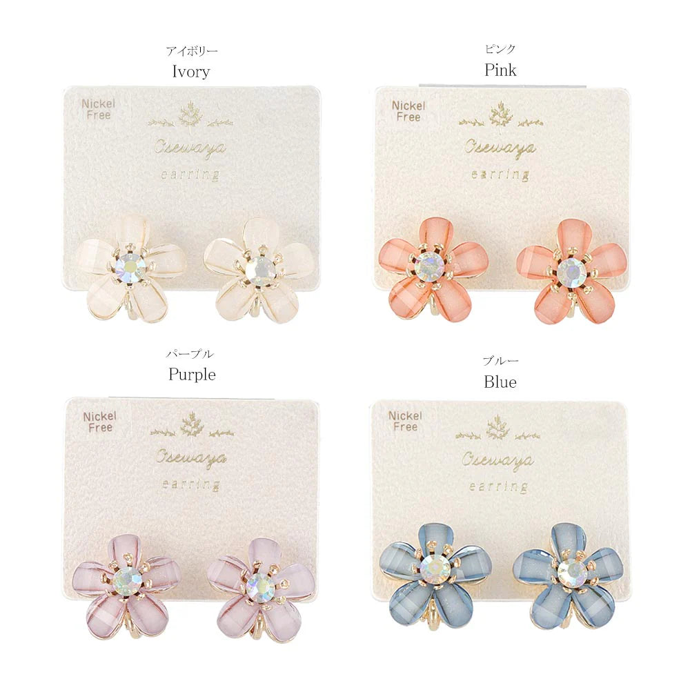 Flower Clip On Earrings