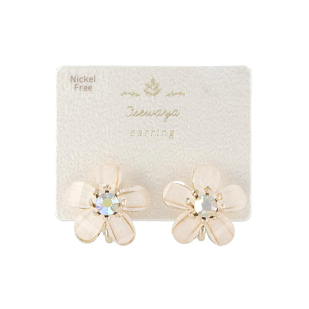 Flower Clip On Earrings