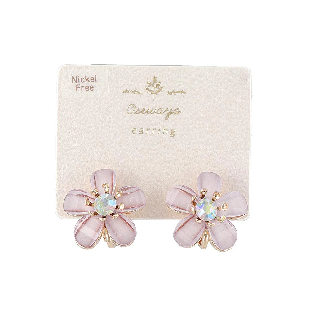 Flower Clip On Earrings