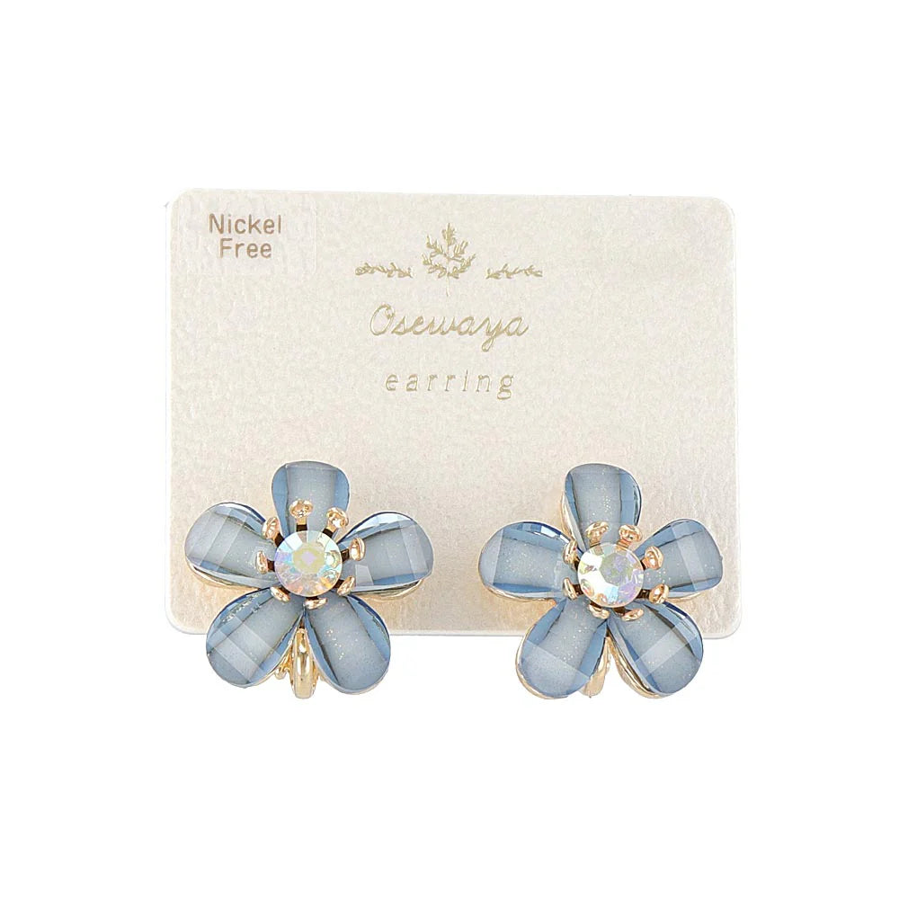 Flower Clip On Earrings