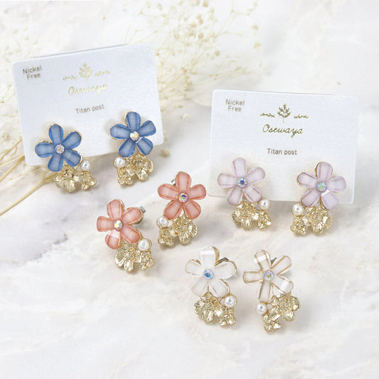 Mixed Flower Stud Earrings