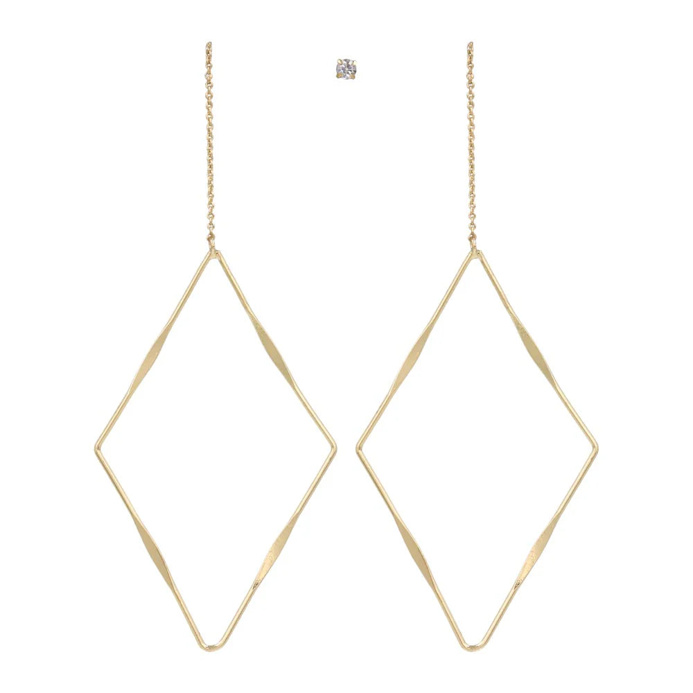 Rhombus Threader Earrings and Stud Set