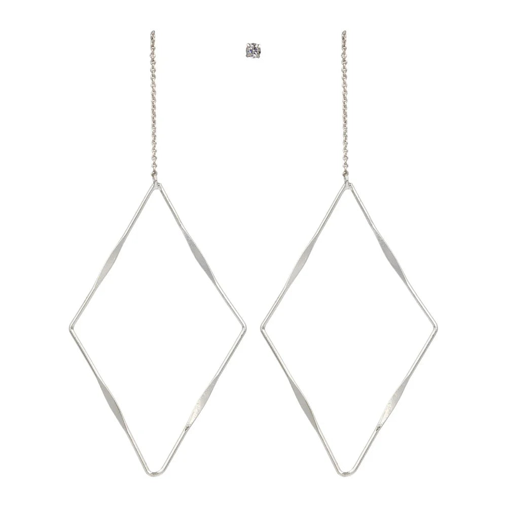 Rhombus Threader Earrings and Stud Set