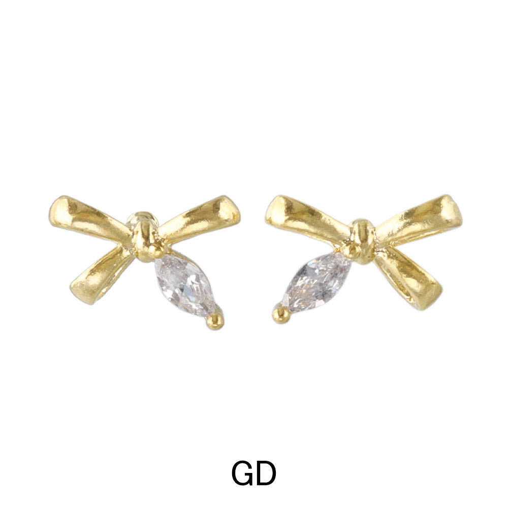 Coquette Ribbon Charm Studs Earrings