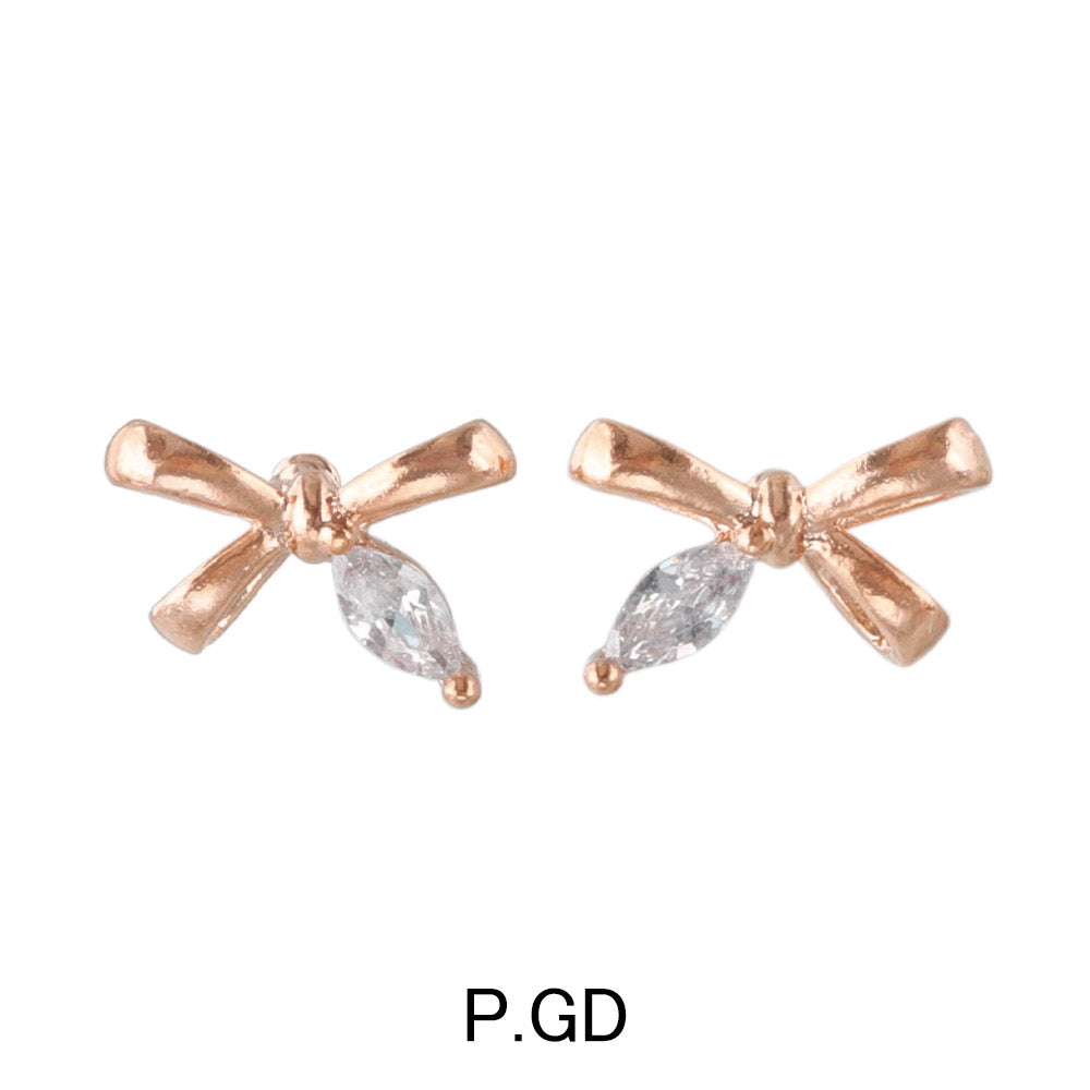 Coquette Ribbon Charm Studs Earrings