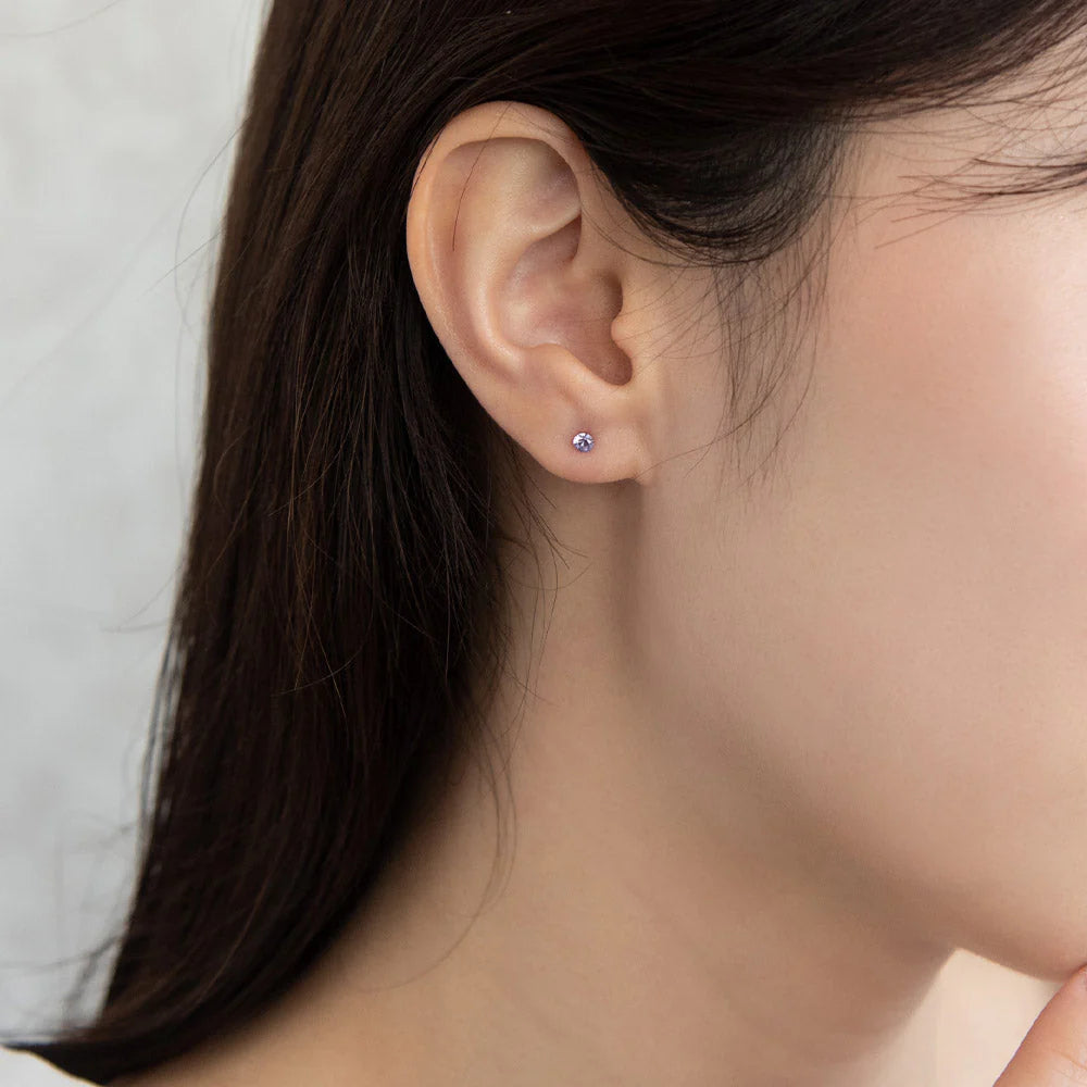 Flower and Stone Plastic Earring Set