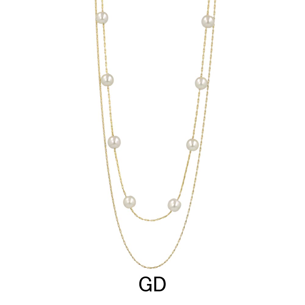 Layered Floating Pearl Necklace