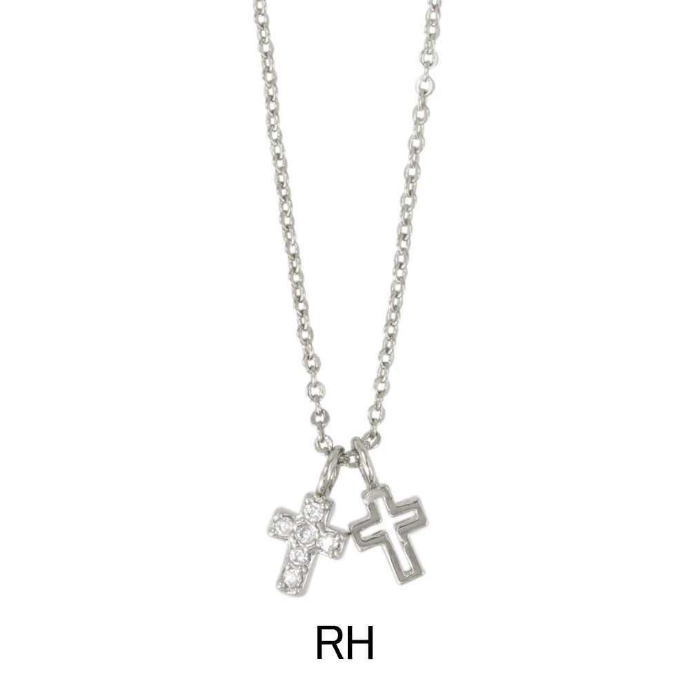 Twin Cross Charm Necklace