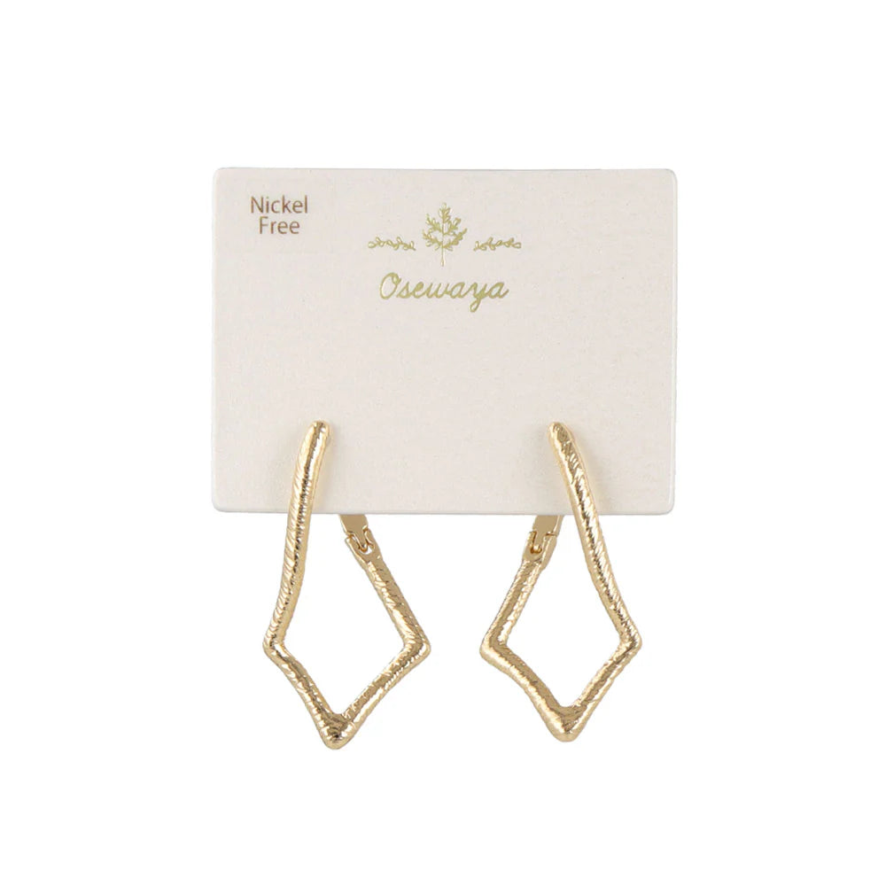 Textured Angular Hoop Earrings