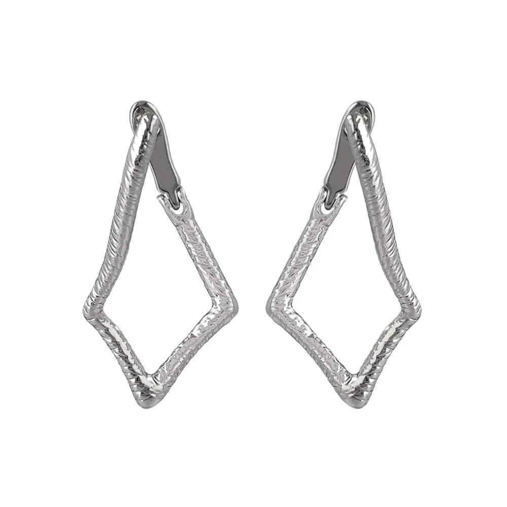 Textured Angular Hoop Earrings