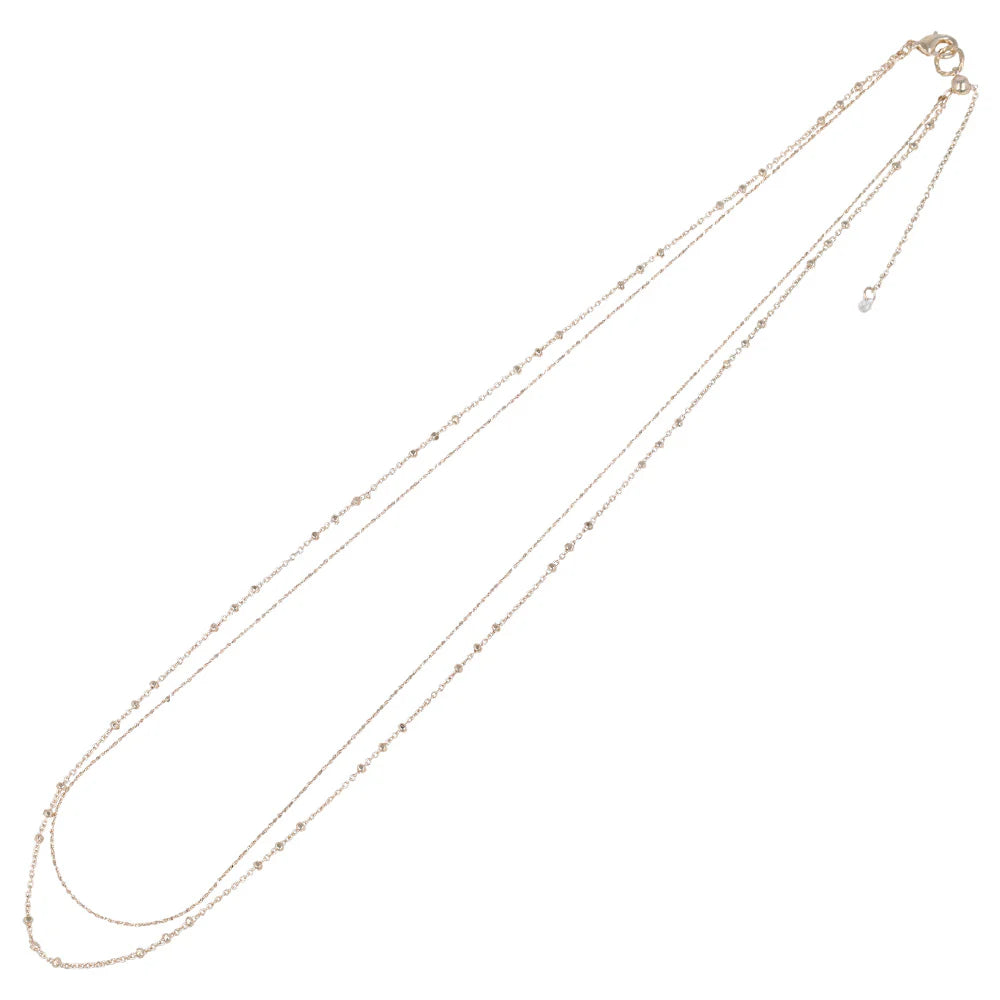 Rose Silver Double Strand Slider Necklace