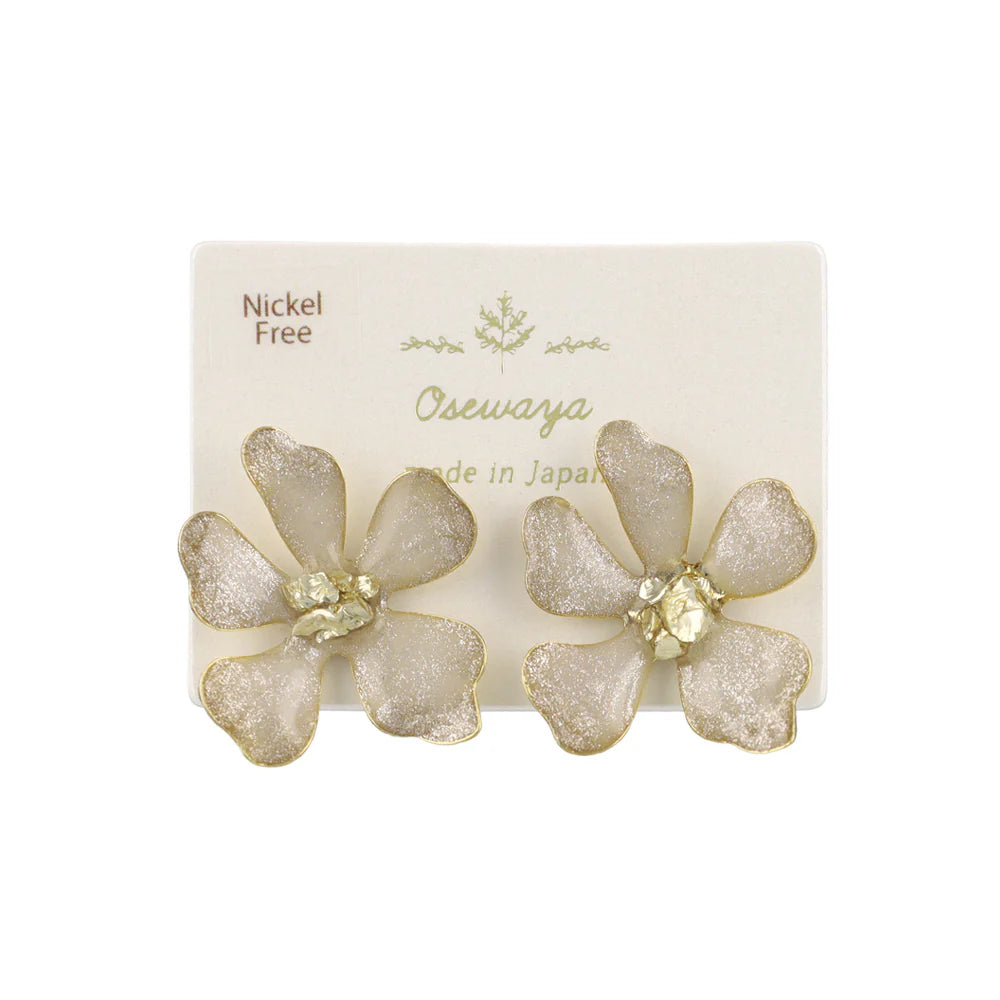 Glitter Flower Stud Earrings