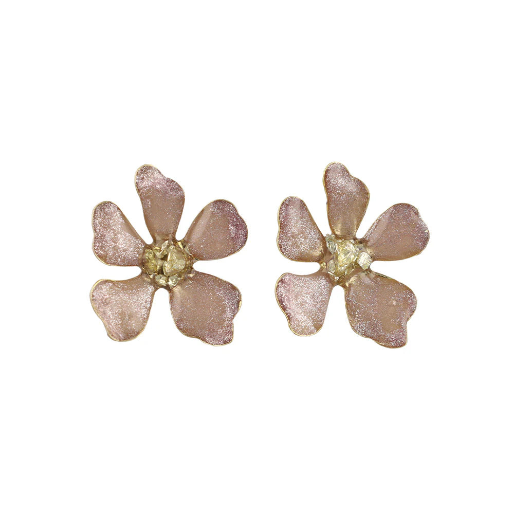 Glitter Flower Stud Earrings