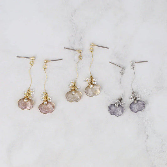 Glitter Petal Drop Earrings