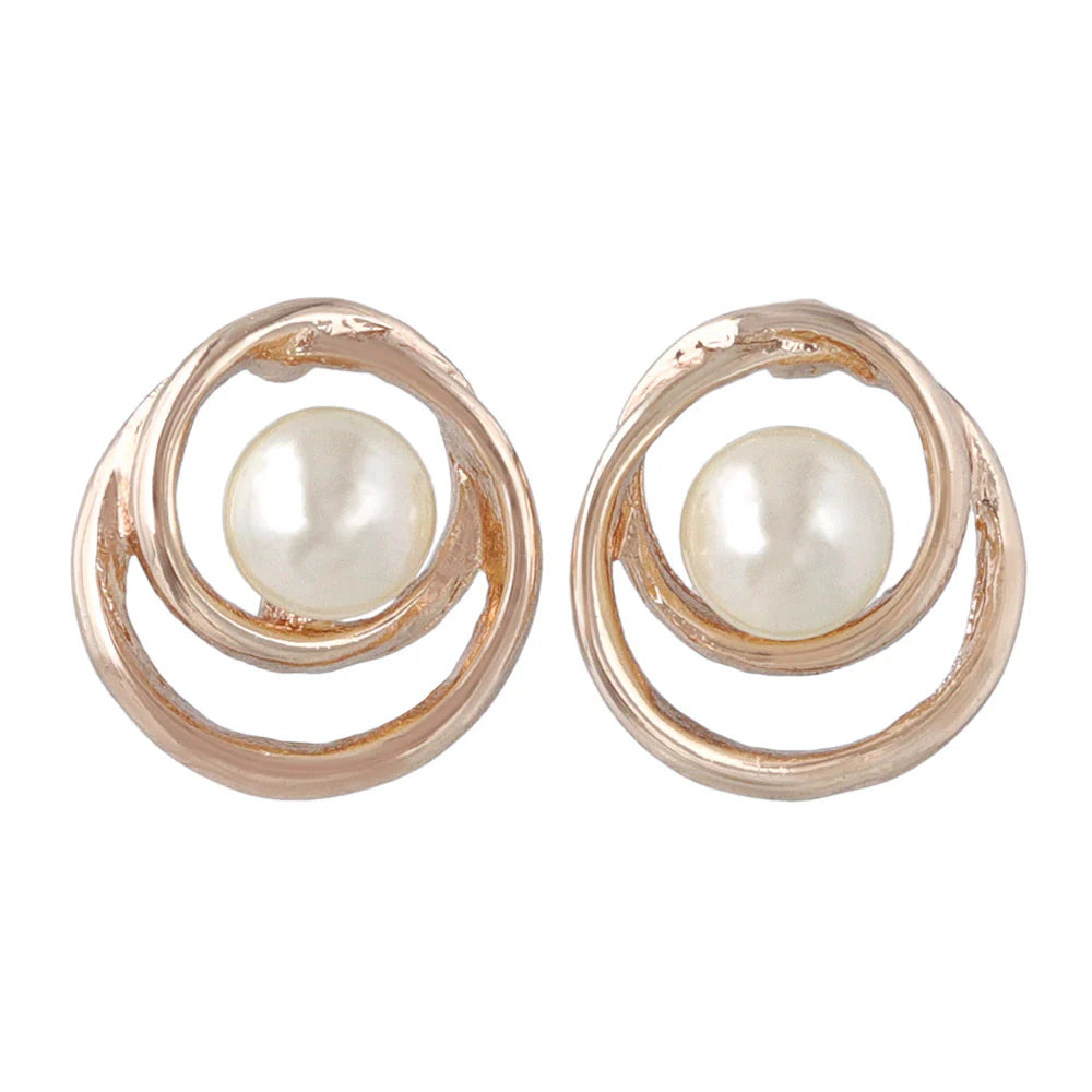 Rose Silver Pearlized Swirl Earrings