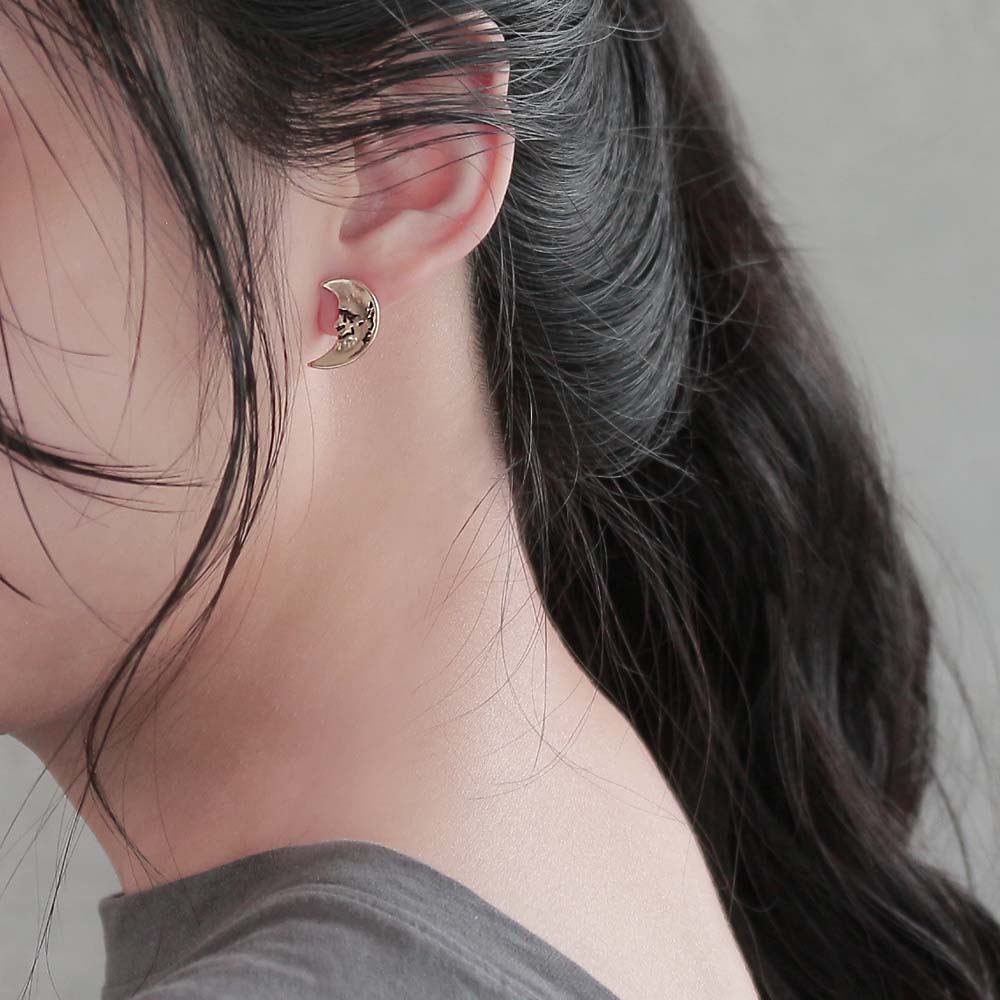 Sun and Moon Titanium post earrings