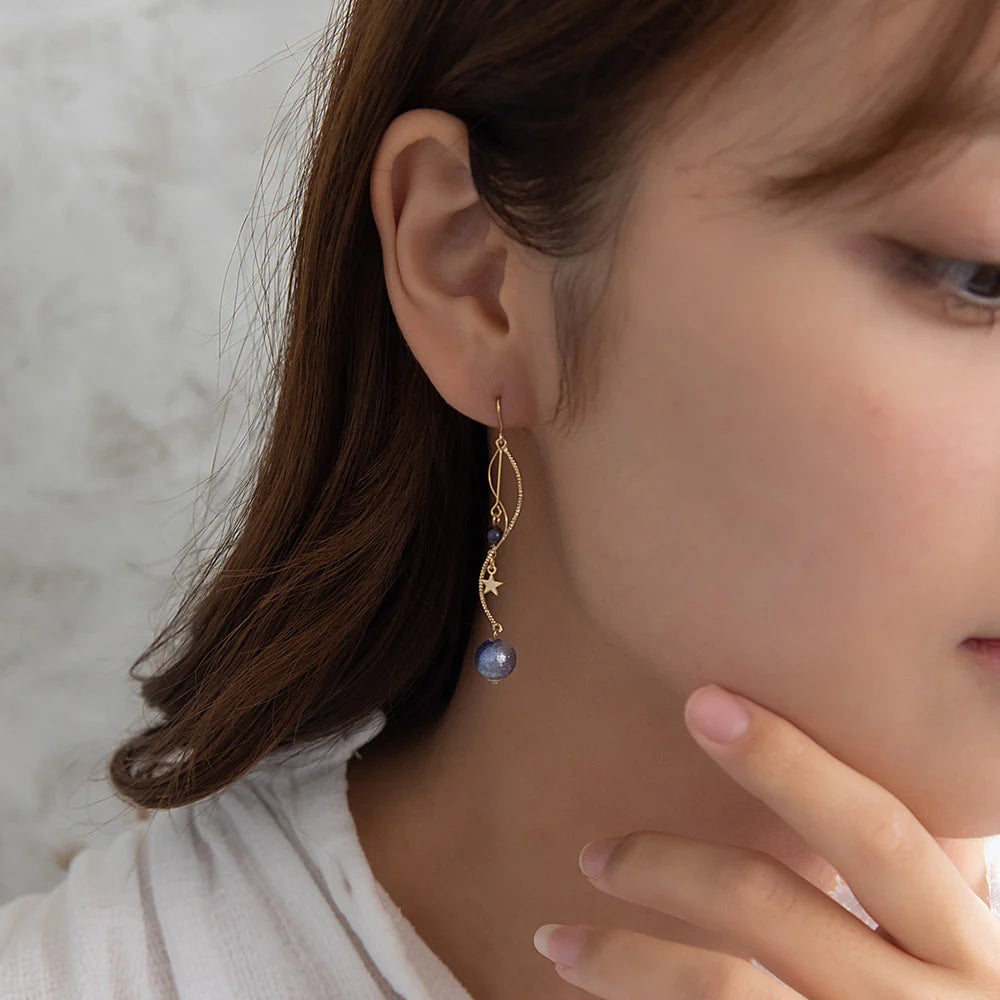 Blue Planet Linear Drop Earrings