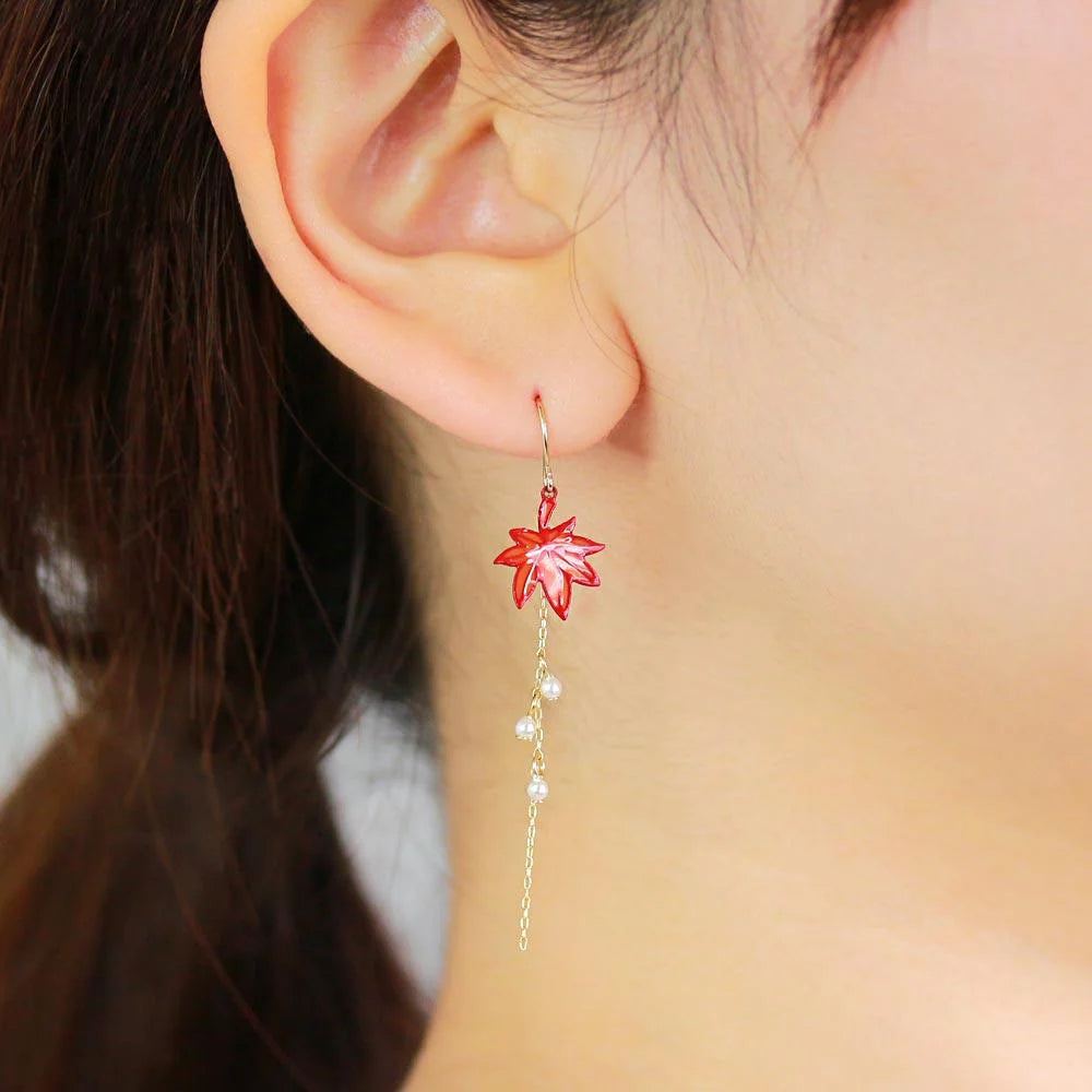 Momiji Asymmetrical Drop Earrings