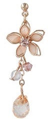 Translucent Wire Flower Drop Invisible Clip On