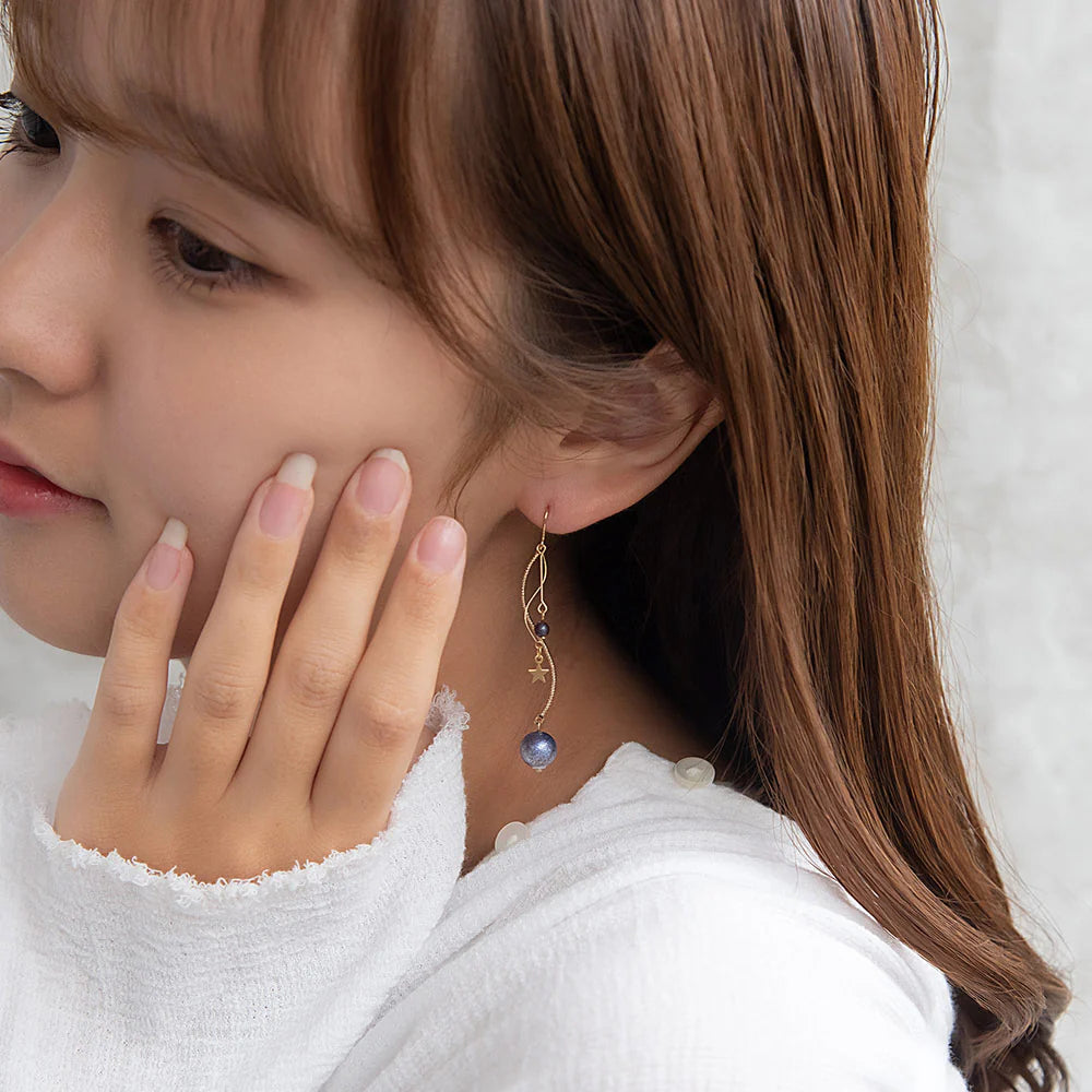 Blue Planet Linear Drop Earrings