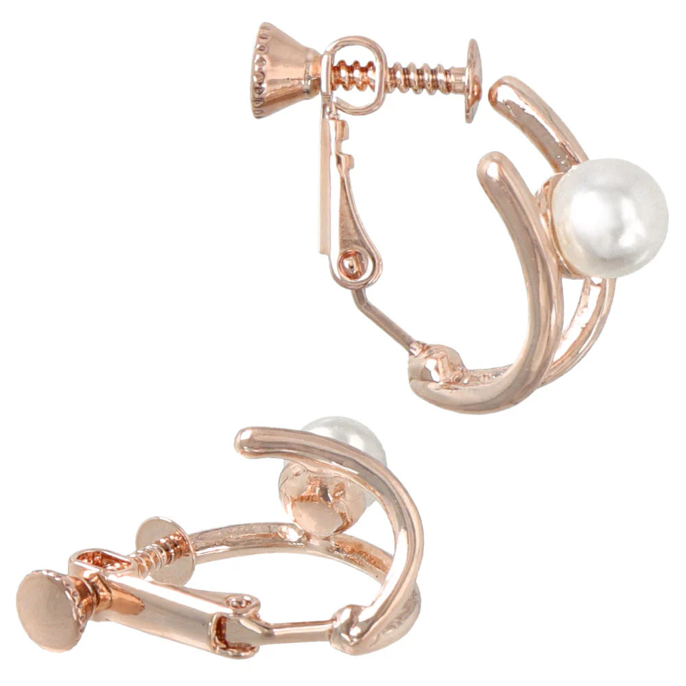 Rose Silver Double Strand Clip Ons