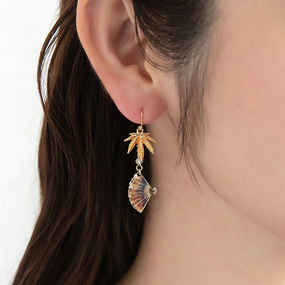 Momiji and Sensu Fan Earrings