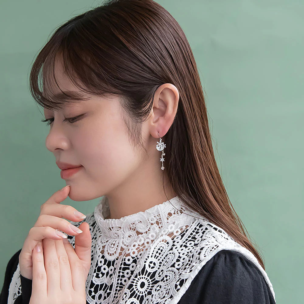 Snowflake Ornate Drop Earrings