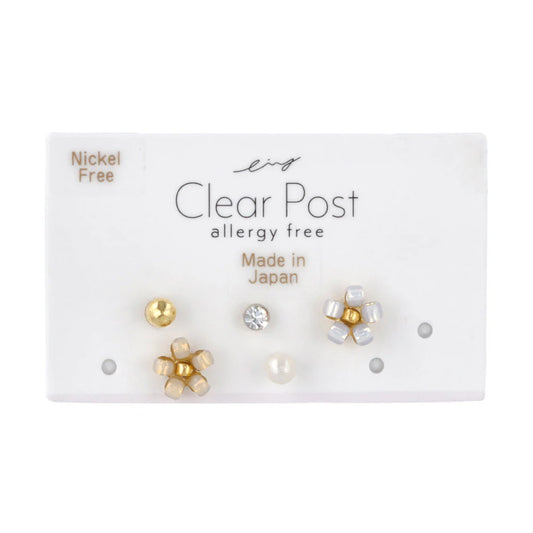 Floral Plastic Earring Set