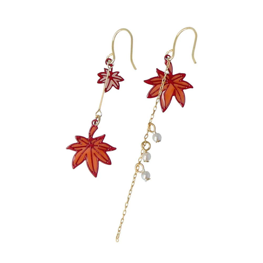Momiji Asymmetrical Drop Earrings