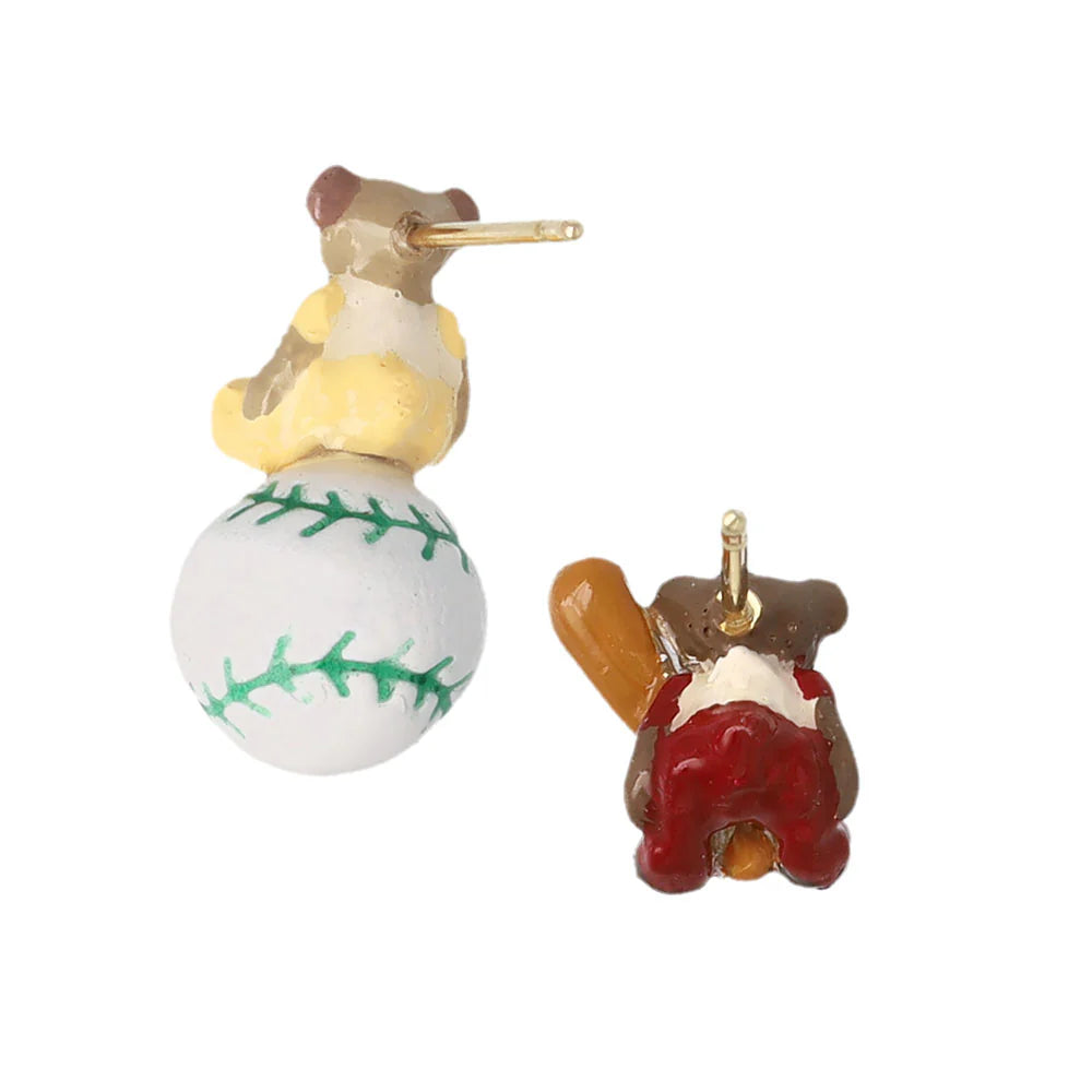 Home Run Bear Earrings