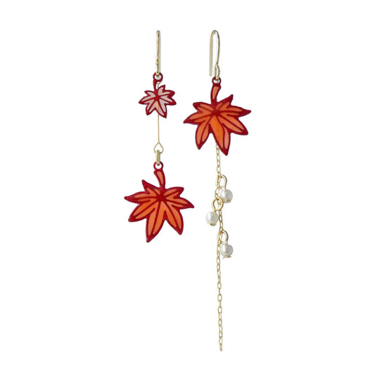 Momiji Asymmetrical Drop Earrings