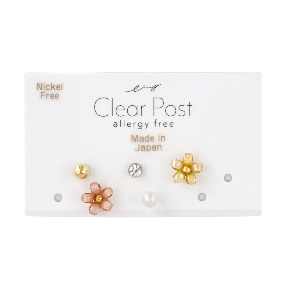 Floral Plastic Earring Set