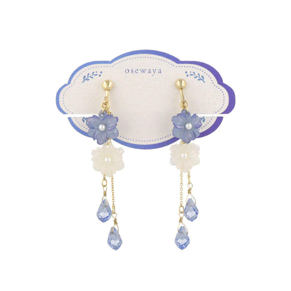 Mini Nemophila Layered Drop Clip Ons