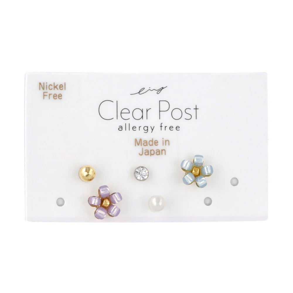 Floral Plastic Earring Set