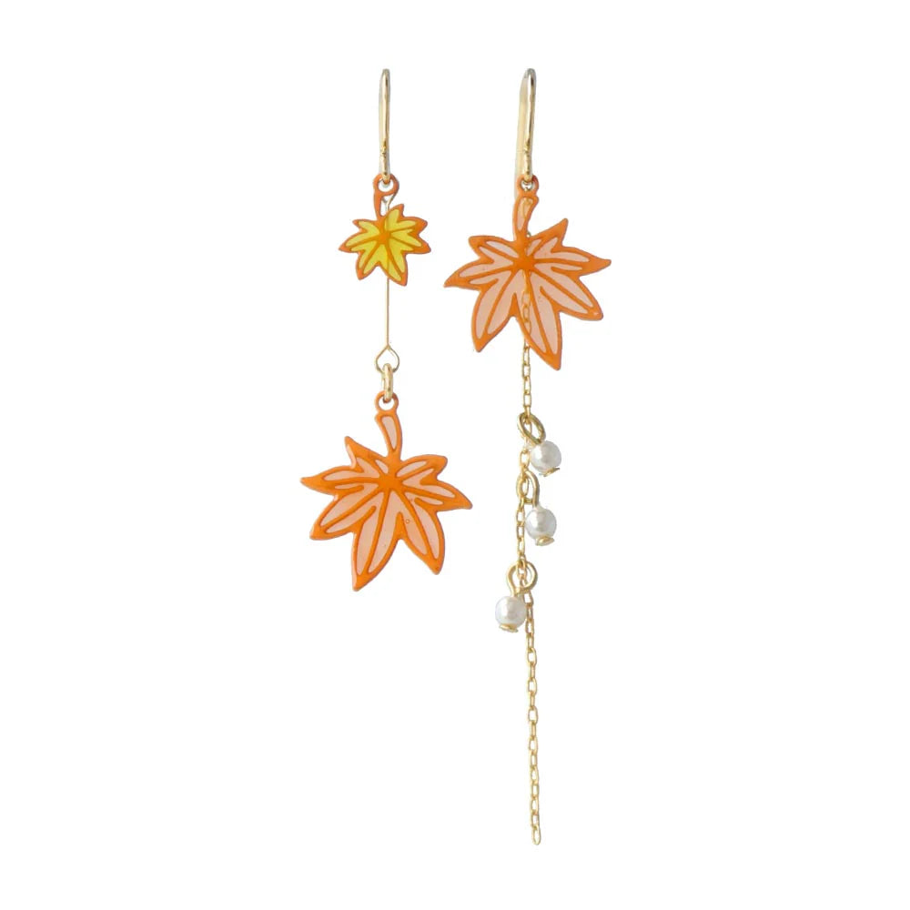 Momiji Asymmetrical Drop Earrings