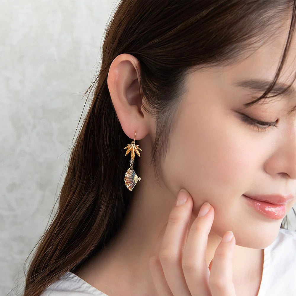 Momiji and Sensu Fan Earrings