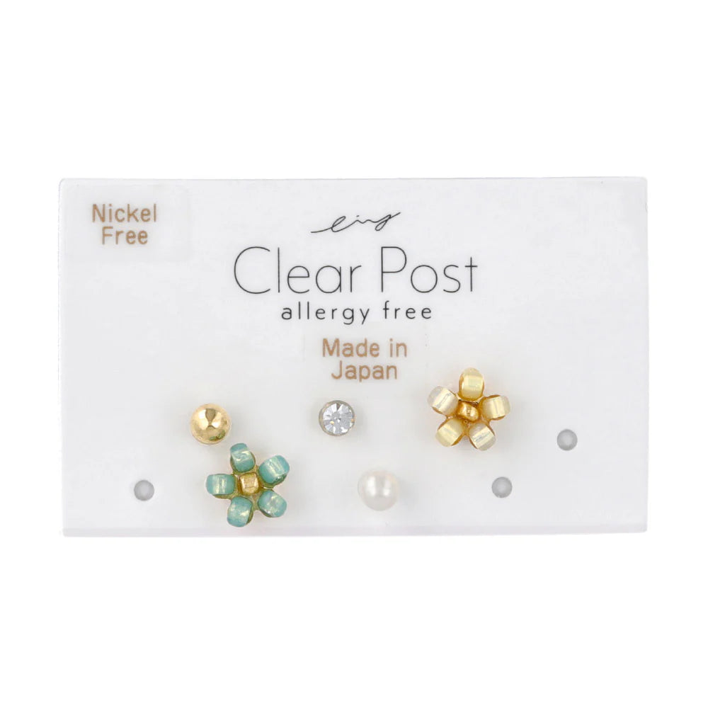 Floral Plastic Earring Set