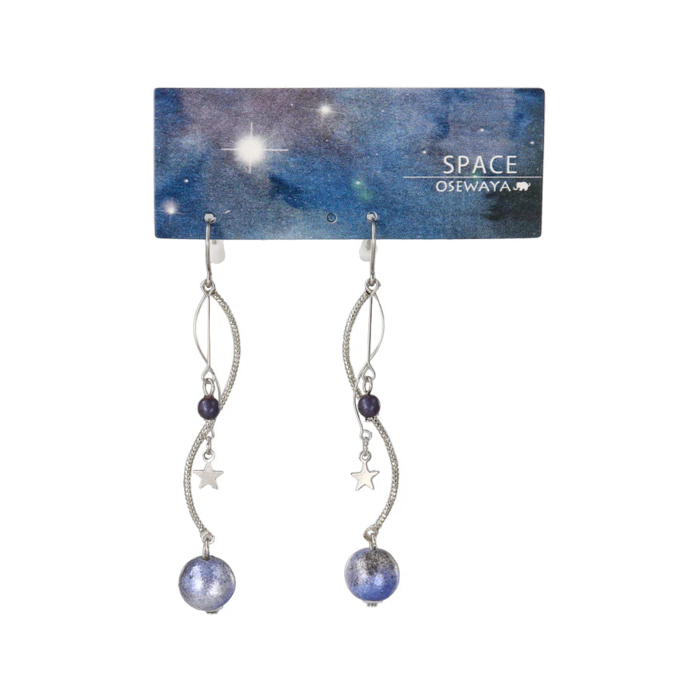 Blue Planet Linear Drop Earrings