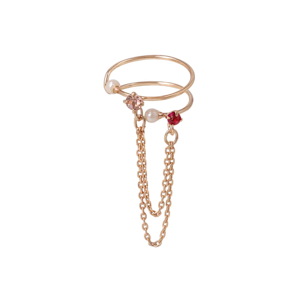 Chain Detail Double Row Ear Cuff