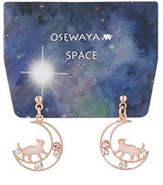 Space - Moon and Cat Earrings