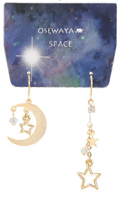 Space - Moon and Star Earrings