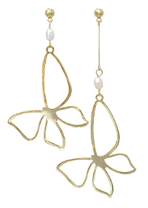 Butterfly Fresh Water Pearl Earrings
